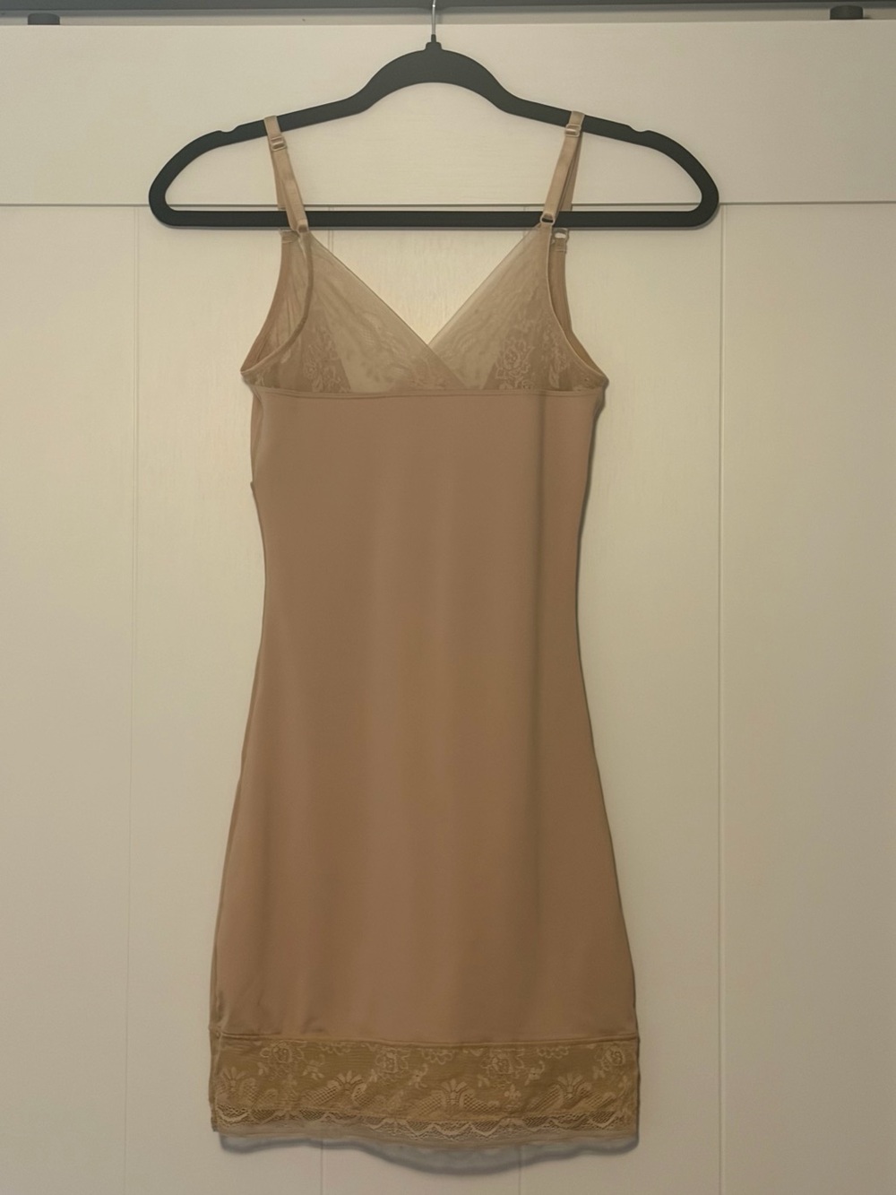 New Nude Slip Dress with Lace Trim - Classic Women's Lingerie